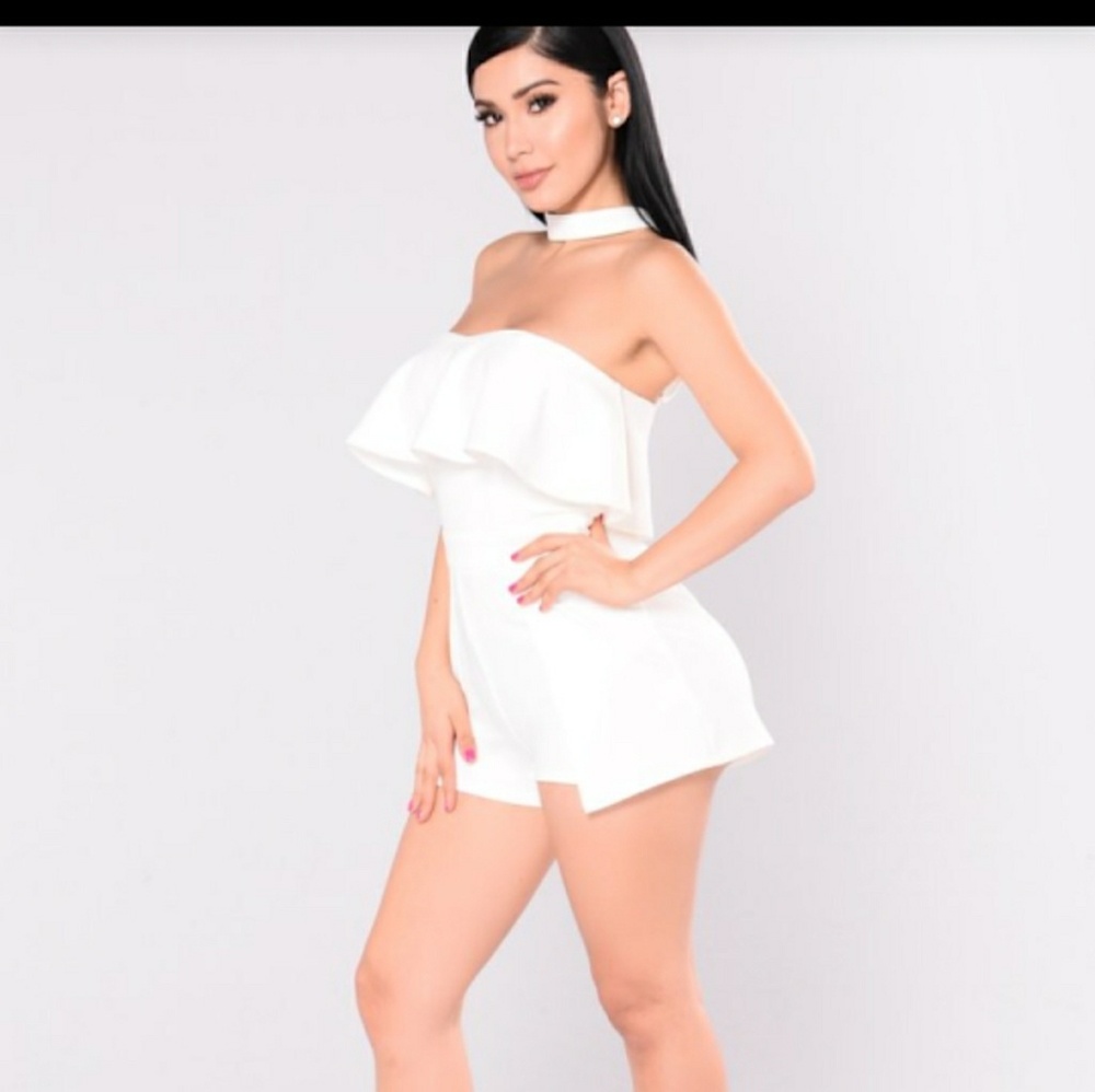 SALE!!!!!White Fashion Nova Romper